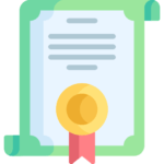 a green scroll rolled out with an award to represent cyber insurance certification